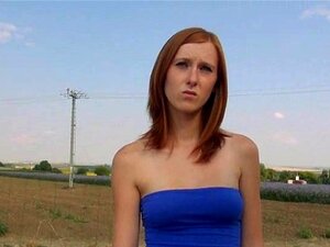 Redhead Eurobabe snatch pounded in an open fields for cash
